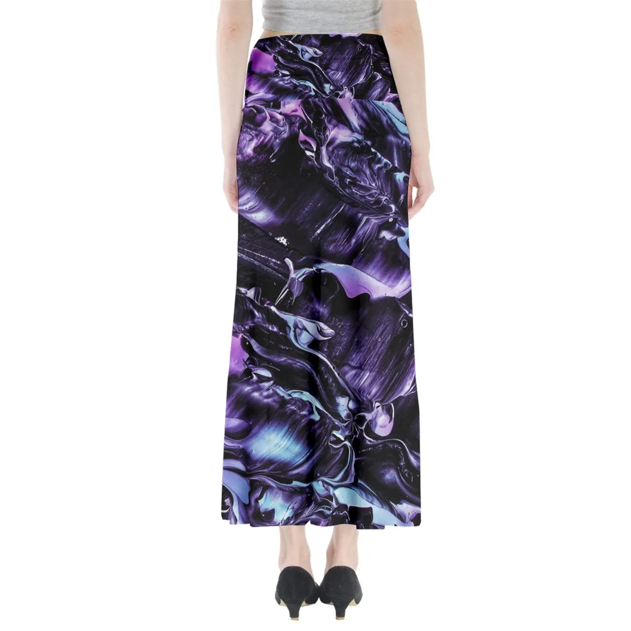 Purple Marble Full Length Maxi Skirt Custom