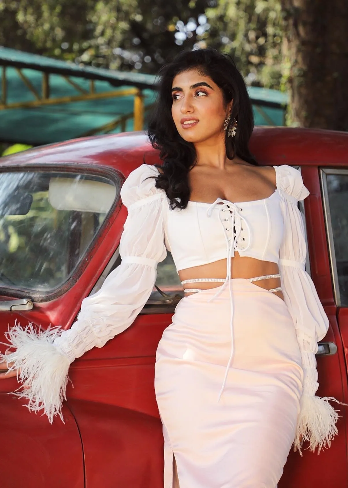 Savannah Pink Satin Cutout Rhinestone Skirt