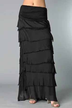 Silky Layered Maxi Skirt