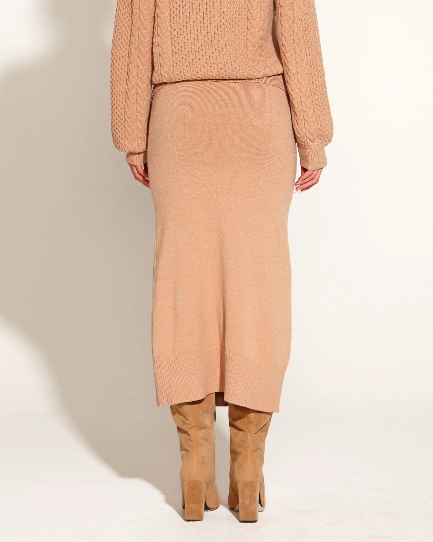 Treasure Knit Cable Skirt - Tan